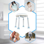 Duschhocker, höhenverstellbare Duschstühle für Senioren, rutschfeste Badezimmerhocker, sichere Duschsitze aus Aluminium, leichte Badezimmerstühle für die Badewanne, erhältlich in Rund und Quadratisch Ausführung.