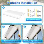 Eingangsüberdachung aus Polycarbonat – wetterfest – einseitiges Dach – zwei Ausführungen: Montage an der Vorderseite oder an der Unterkante