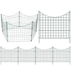 Teichzäune, Metall-Gartenzäune, Außenzäune, 3,75/7,5/10,5 Meter, inklusive Zaunelemente und Befestigungsstangen, oben nach unten gewölbt