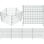 Teichzaun, Metall-Gartenzaun, Außenzaun, 3,75/7,5/10,5 Meter, inklusive Zaunelemente und Befestigungsstangen, flaches Modell