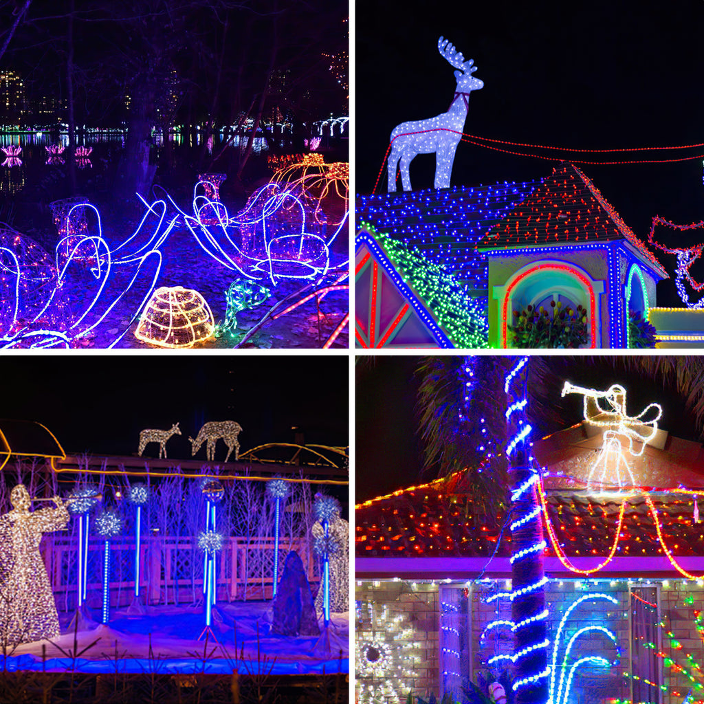 10/20/30 Meter lange LED-Lichterkette in Blau, 8 Leuchtmodi mit Speicherfunktion, Lichterkette für den Außenbereich, wasserdichtes Design, geeignet für Garten, Weihnachtsfeiern und Hochzeiten