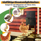 Automatisches Solartor für Hühnerställe mit LCD-Display und Fernbedienung | Elektrisches Hühnerstalltore mit Zeitschaltuhr, Hindernis-Stopp-Alarm, USB-C-Anschluss und Schutzklasse IPX4, geeignet für Hühnerställe, mit Einklemmschutz