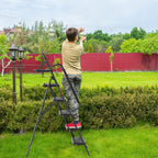 5-Stufen-Leiter mit Handlauf und Werkzeugablage, Klappleiter für den Hausgebrauch, rutschfeste Sicherheitsleiter, bis zu 150 kg, schwarz, 52 x 108 x 167 cm