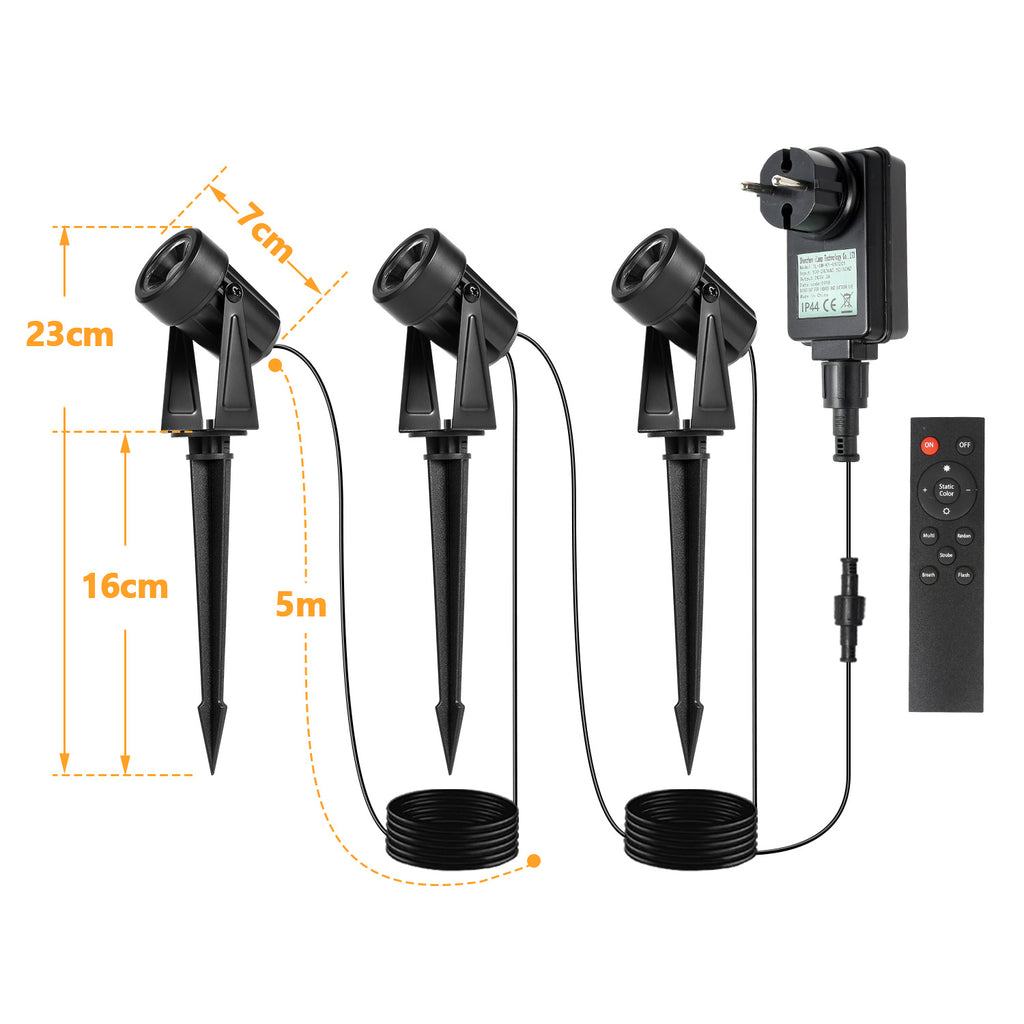 6er Set Gartenstrahler mit Erdspieß IP65 Außen Gartenspot Bodenstrahler Warmweiß