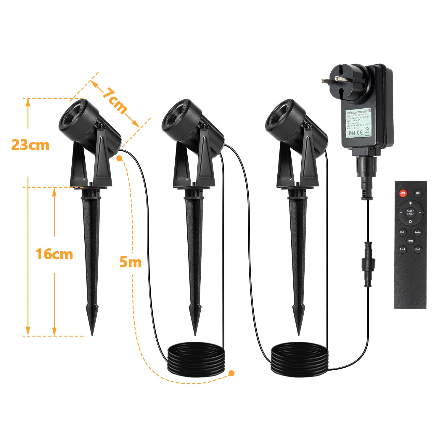 6er Set Gartenstrahler mit Erdspieß IP65 Außen Gartenspot Bodenstrahler Warmweiß