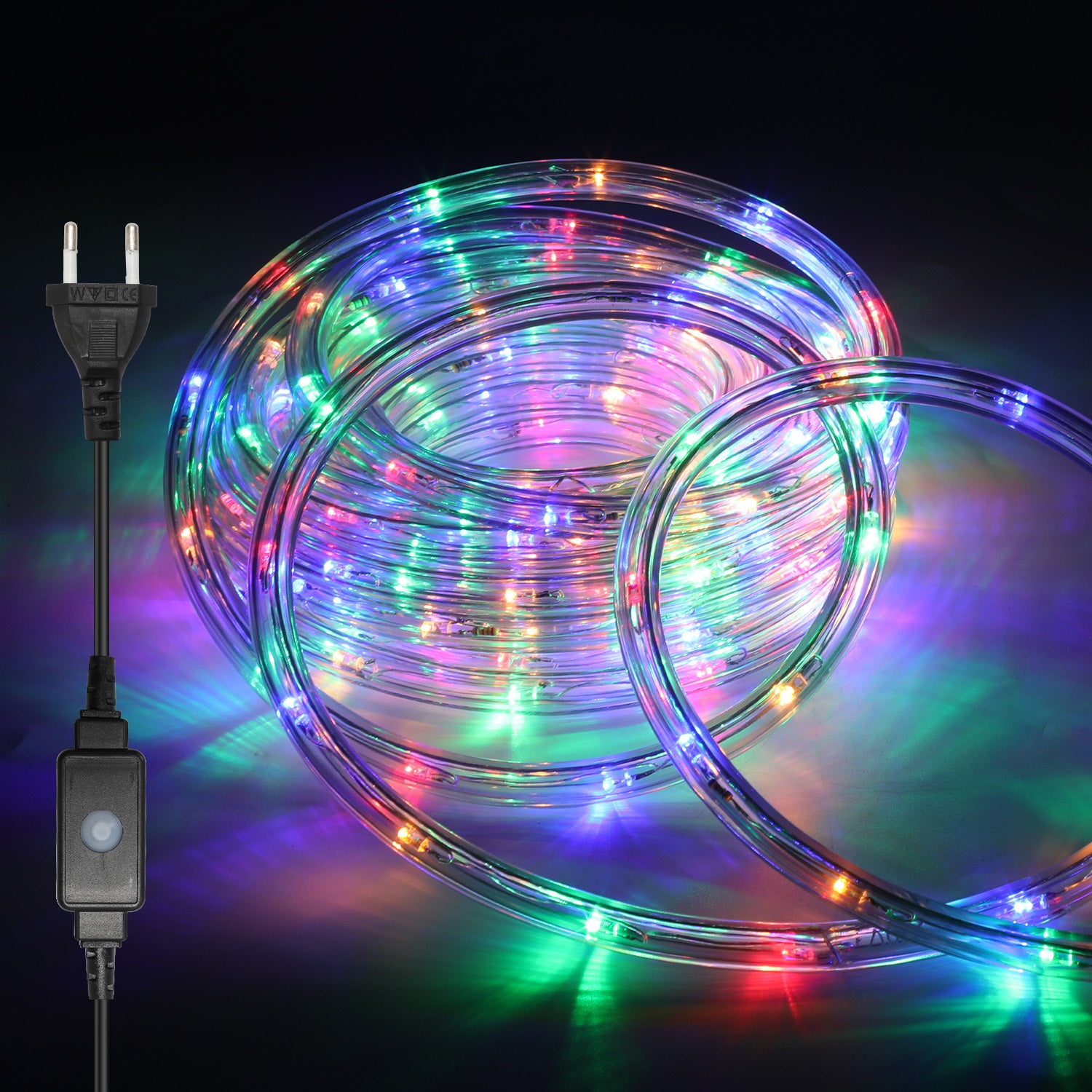 Bunte LED-Lichterketten für den Außenbereich, Regenbogen-LED-Lichterketten, 8 Beleuchtungsmodi mit Speicherfunktion, wasserdichtes Design, geeignet für Gärten, Weihnachtsfeiern und Hochzeiten, 10/20/30/40/50 Meter