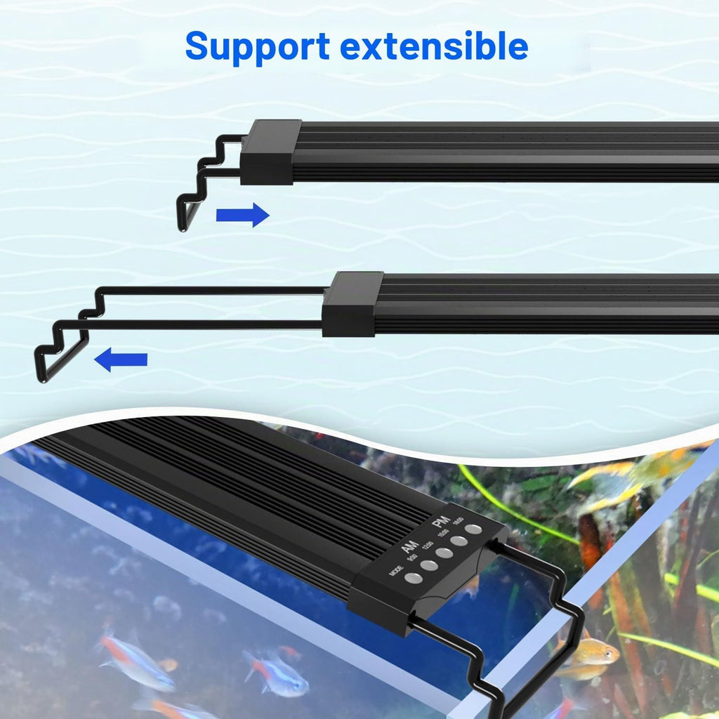 LED Aquarium Beleuchtung 55-150cm Süßwasserfische Vollspektrum Timer RGB Lampe