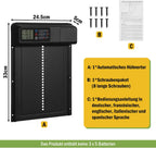 Automatische Hühnerstalltür aus Aluminiumlegierung | Integrierter Sensor stoppt bei Hindernissen sofort, schützt Hühner und Enten, Einklemmschutz + manuelle Fernbedienung, einfache Zeiteinstellung über LED-Display