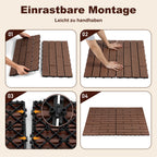 30 x 60 cm WPC-Terrassenfliesen , Klick-Verlegesystem, Teakholzfarben/Rotbraun/Dunkelgrau, 1–5 m² | WPC-Fliesen, Balkonfliesen, witterungsbeständige Platten mit Entwässerungsfunktion, einfache Verlegung, geeignet für Terrassen, Balkone und Gärten