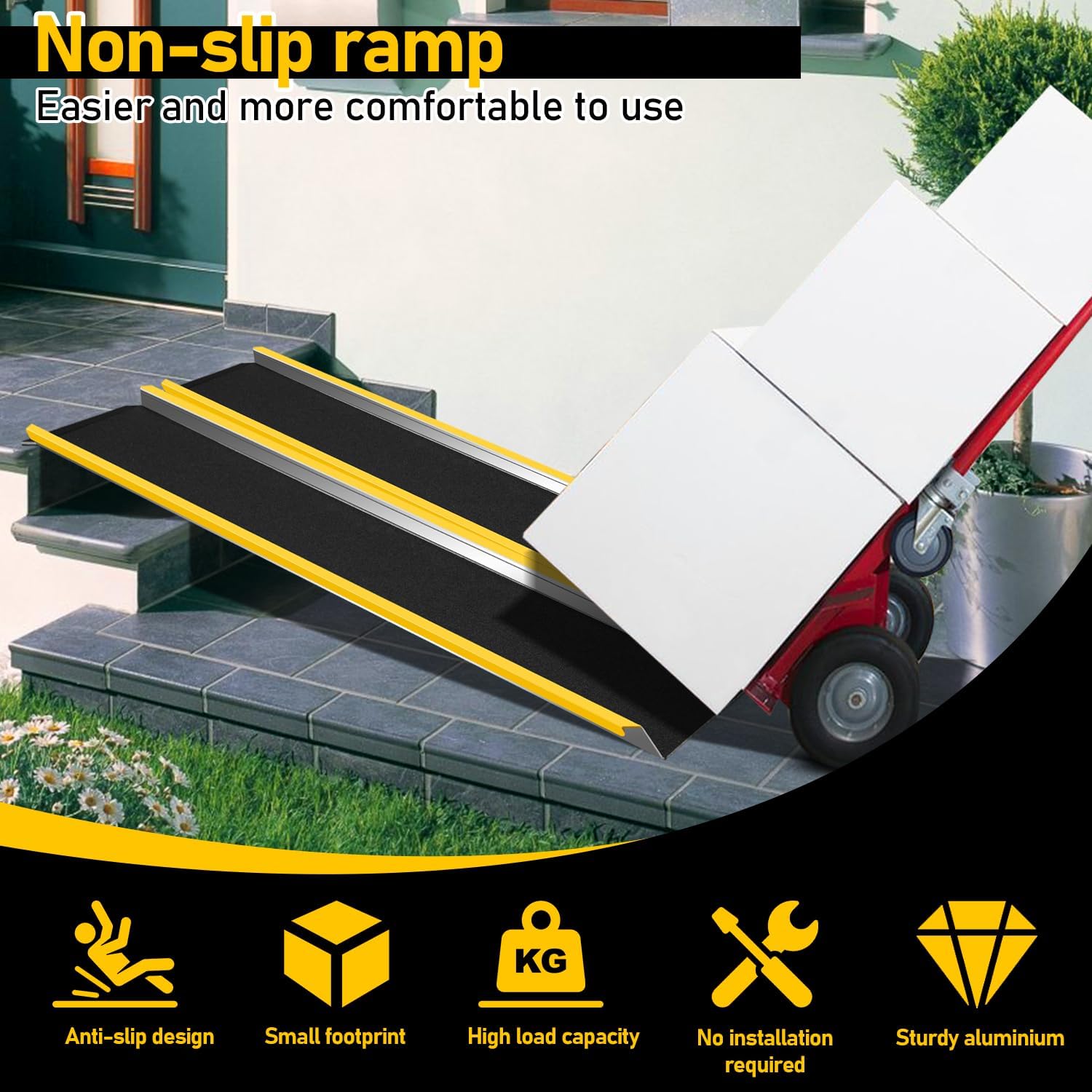 Laderampen-Set, 2er-Set, 118 cm, Aluminium, Tragkraft 300 kg pro Rampe