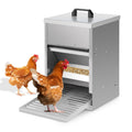 5-kg-Futterautomat für Hühner – Automatischer Futterautomat mit Fußschalter und Mäuseschutz, wasserdichter, verzinkter Futterbehälter für Hühner, Enten und Geflügel – Futtertrog mit Deckel, rostfrei und wetterfest
