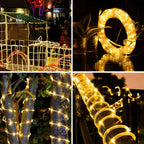 10/20/30/40/50 Meter warmweiße LED-Lichterketten, 8 Modi mit Speicherfunktion, LED-Röhren für den Außenbereich, wasserdichtes Design, geeignet für Gärten, Weihnachtsfeiern und Hochzeiten