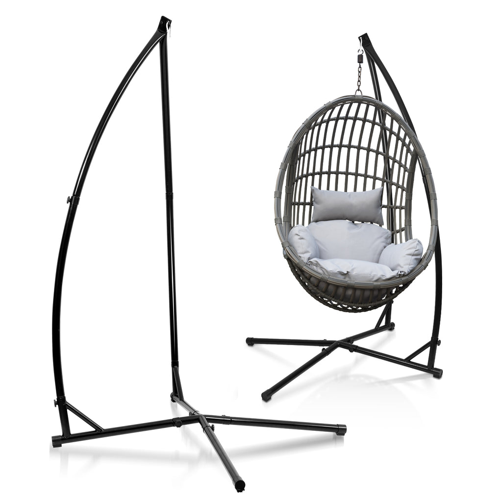 Hängesessel Gestell Hängemattengestell aus Metall Hängesessel-Ständer 150kg für Hängesessel im Innenbereich, Schlafzimmer, Garten (L x W x H)120 x 120 x 210cm