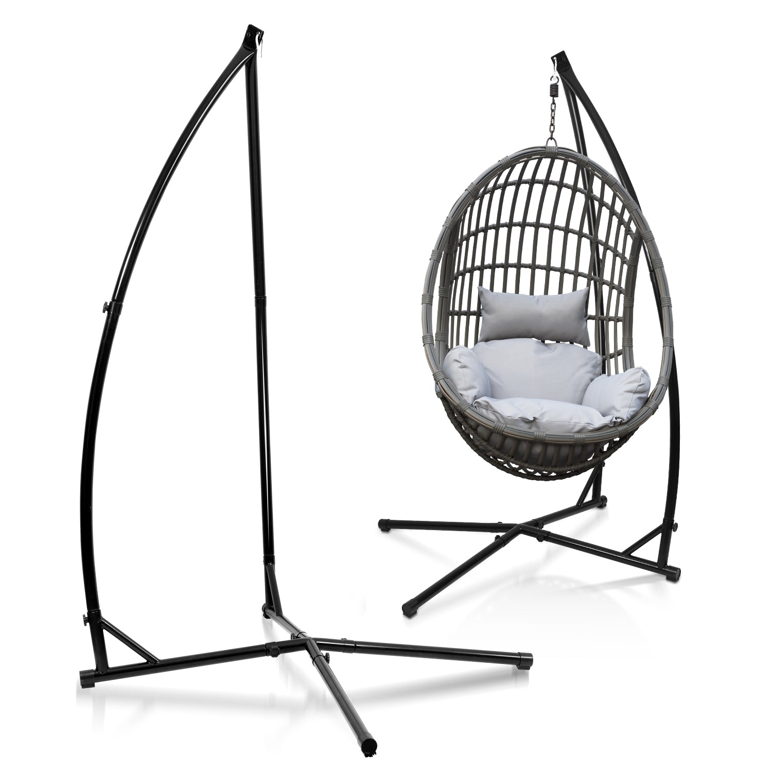 Hängesessel Gestell Hängemattengestell aus Metall Hängesessel-Ständer 150kg für Hängesessel im Innenbereich, Schlafzimmer, Garten (L x W x H)120 x 120 x 210cm