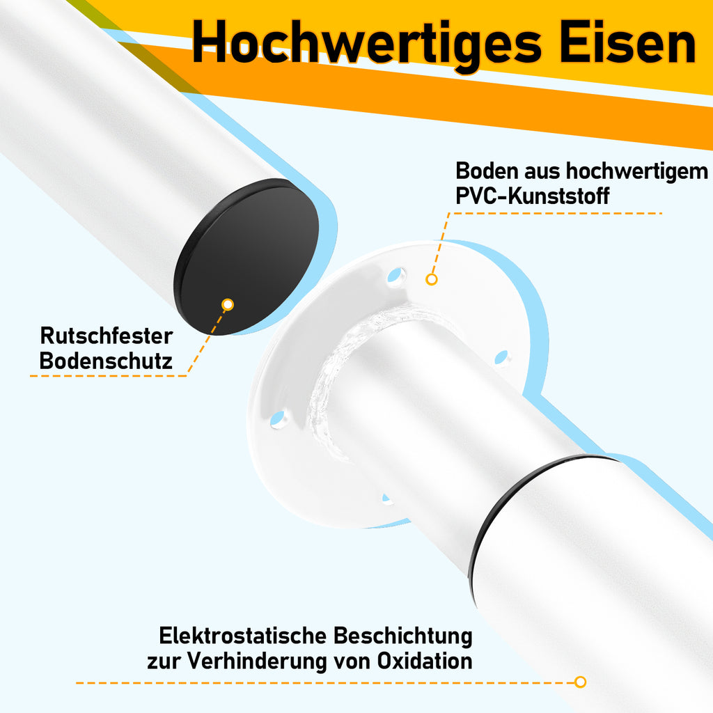 Möbelfüße 4 Stück, Tischbeine höhenverstellbar 70-110 cm, Möbelbeine aus Stahl bis 200 kg belastbar, mit 16 Schrauben, für Tisch, Schrank, Nachttisch, Schlafsofa, Schwarz/Weiß