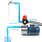 Druckregler, Druckschalter, 10-bar-Manometer mit Kabel, konstanter Wasserdruck, automatisches Ein- und Ausschalten, Trockenlaufschutz, geeignet für Garten und Haushalt, rot