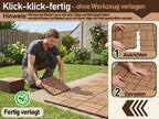 8 Streifen | 30 x 30 cm WPC-Terrassenfliesen 1–5 m², Teakholz-Optik/Rotbraun/Dunkelgrau | Wasserfeste, verlegbare und wasserdurchlässige Fliesen, geeignet für Balkone, Terrassen, Gärten und Außenbereiche