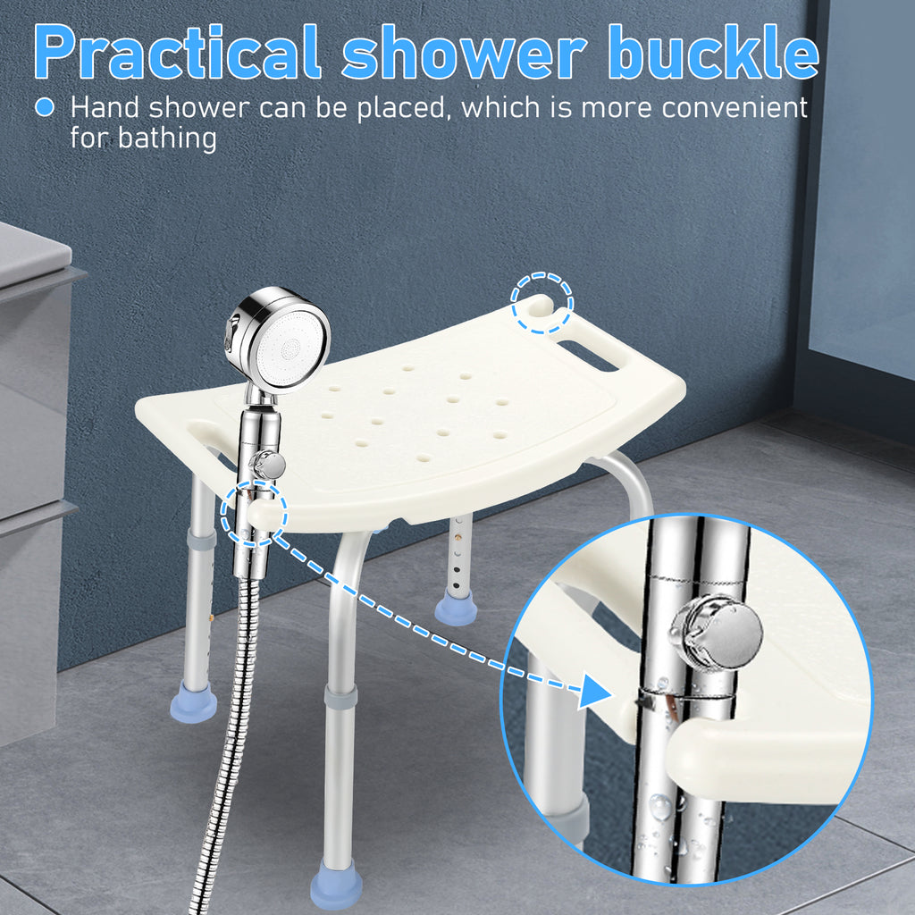 Duschhocker, höhenverstellbare Duschstühle für Senioren, rutschfeste Badezimmerhocker, sichere Duschsitze aus Aluminium, leichte Badezimmerstühle für die Badewanne, erhältlich in Rund und Quadratisch Ausführung.