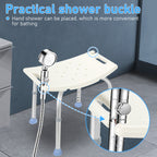 Duschhocker, höhenverstellbare Duschstühle für Senioren, rutschfeste Badezimmerhocker, sichere Duschsitze aus Aluminium, leichte Badezimmerstühle für die Badewanne, erhältlich in Rund und Quadratisch Ausführung.