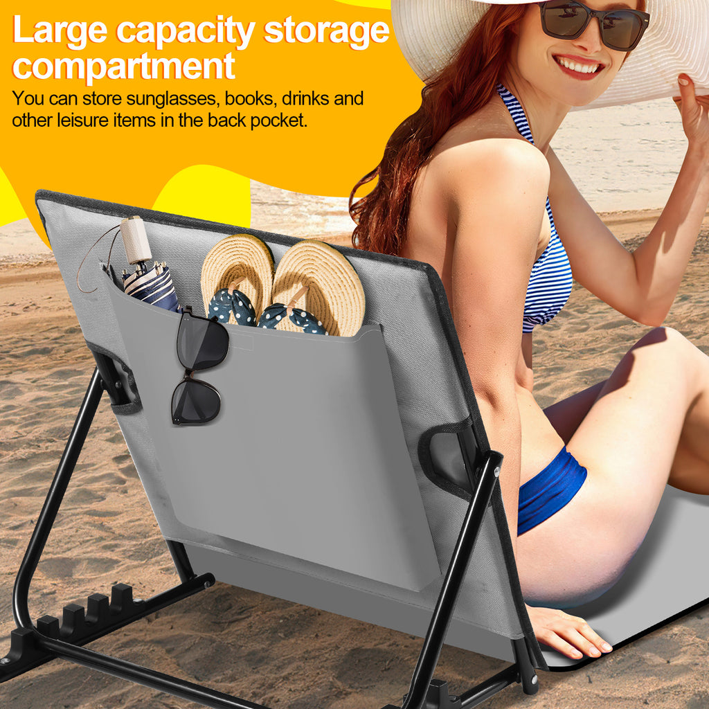 145CM Strandliege Sonnenliege Strandmatte, klappbar Strandmatte tragbar zusammenklappbar Outdoorliege,5-stufig verstellbar inklusive Tragetasche