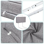 Bettgitter, 50/60 cm, Absturzsicherung, Sicherheitsgitter für Kinderbetten, in 5 Stufen höhenverstellbares Bett, Absturzsicherung, Bettgitter für Kinderbetten, Babybett und Familienbett (Leinen-Grau/Grün), optional