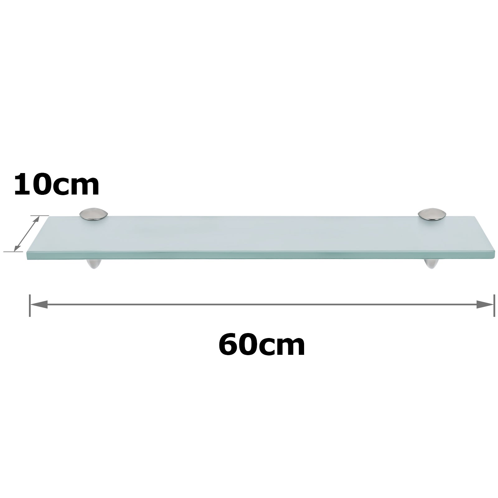 Glasablage Glasregal, Wandregal Mattglas mit 8mm ESG Sicherheitsglas und Halterung, perfekt geeignet als Duschregal/Badablage für Bad, Küchen,Balkon, Verschiedene Größen