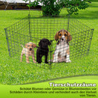 Teichzaun, Metall-Gartenzaun, Außenzaun, 3,75/7,5/10,5 Meter, inklusive Zaunelemente und Befestigungsstangen, flaches Modell
