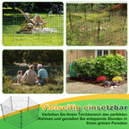 Teichzaun, Metall-Gartenzaun, Außenzaun, 3,75/7,5/10,5 Meter, inklusive Zaunelemente und Befestigungsstangen, flaches Modell