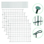 Teichzaun, Metall-Gartenzaun, Außenzaun, 3,75/7,5/10,5 Meter, inklusive Zaunelemente und Befestigungsstangen, flaches Modell