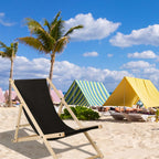 Klappbarer Liegestuhl, verstellbar, Belastbarkeit 120 kg, geeignet für Strand, Camping und Balkon, Klappstuhl für drinnen und draußen, Strandliegestuhl, wetterfester Freizeitliegestuhl, Camping-Liegestuhl