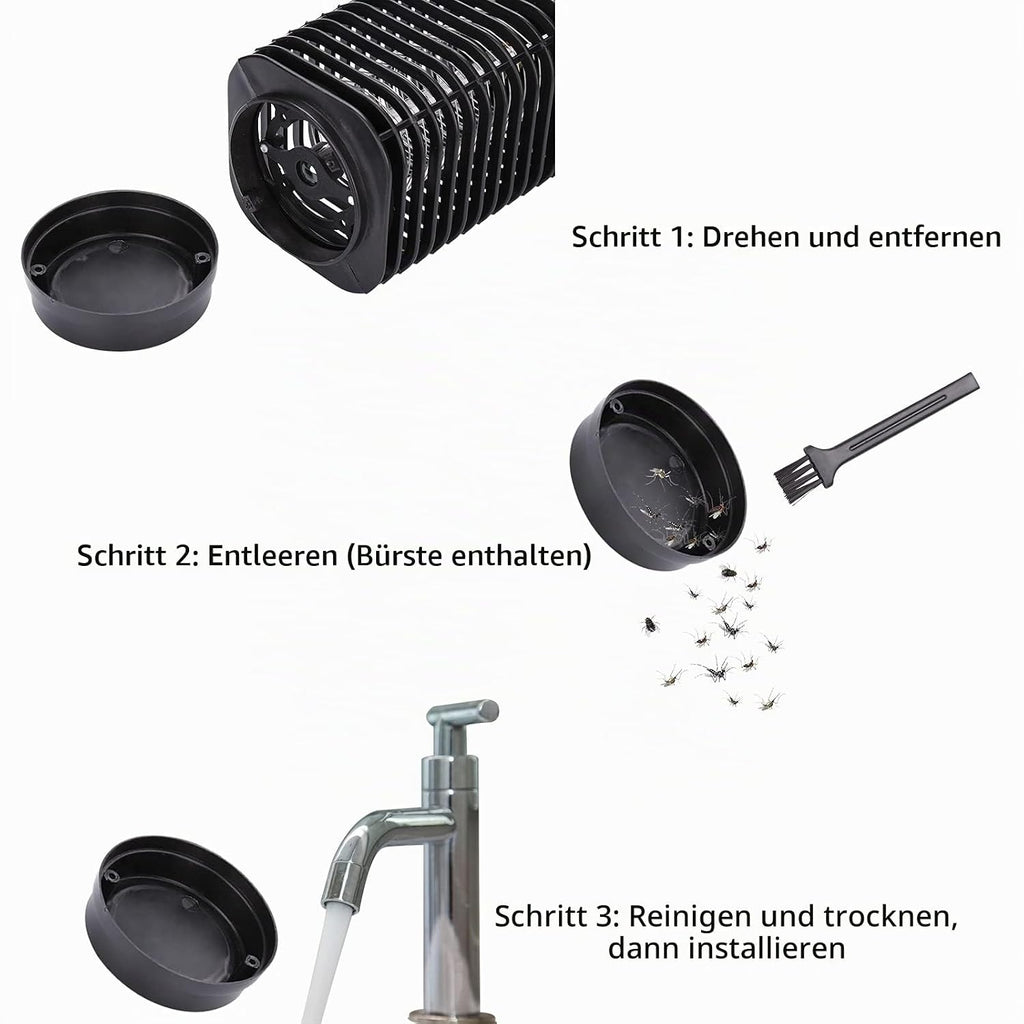 Mückenvernichter, 3-W-UV-LED-Insektenfalle, Mückenlampe, Reichweite 20 Quadratmeter, inklusive Mückenlampe, Fliegenfalle und Insektenfalle für den Innen- und Außenbereich, geeignet für Innenräume, Gärten, Terrassen und Restaurants