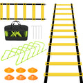 Speed & Agility Training Set Koordinationsleiter, Trainingsset Enthält 1 Agility Leiter, 6 verstellbare Hürden, 12 Hütchen, Aufbewahrungstasche, Trainingsgerät für alle Sportarten