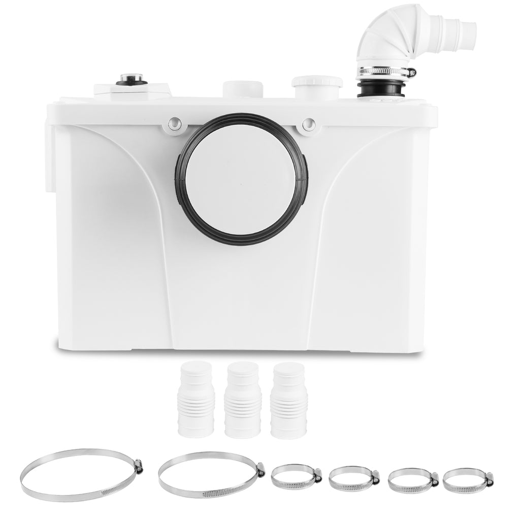 Hebeanlage Schmutzwasserpumpe, 700W Fäkalienpumpe 190L/min Kleinhebeanlage, 4 in 1 Schmutzwasser Abwasser Fäkalien Pumpe für WC Waschmaschine Waschbecken,Sehr Leise