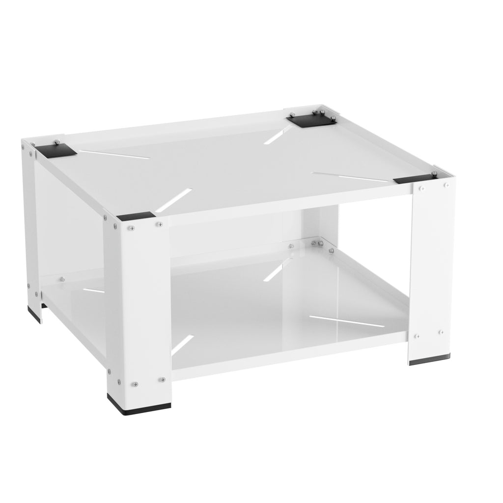 Waschmaschinensockel 60 x 60 x 40 cm mit 3 verstellbaren Ablagen, Waschmaschinen Untergestell bis 150 kg für Waschmaschine & Trockner, Weiß