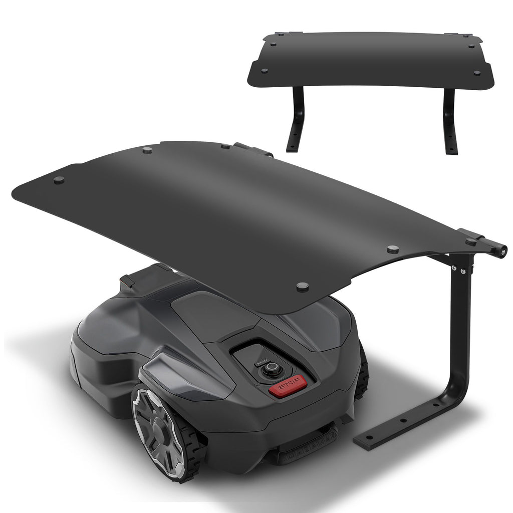 Rasenmäherabdeckung, Carport aus ABS-Kunststoff, Carport mit Überdachung, Garage für Mähroboter mit klappbarem Dach, für den Garten geeignet, 73 x 57 x 40 cm, schwarz