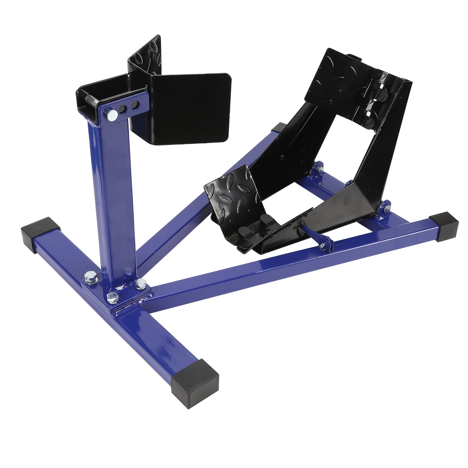 Motorrad Montageständer, Motorradwippe vorn Vorderradklemme Motorrad Ständer, Geeignet für 17-21 Zoll Reifen,Transportständer Radwippe, Blau