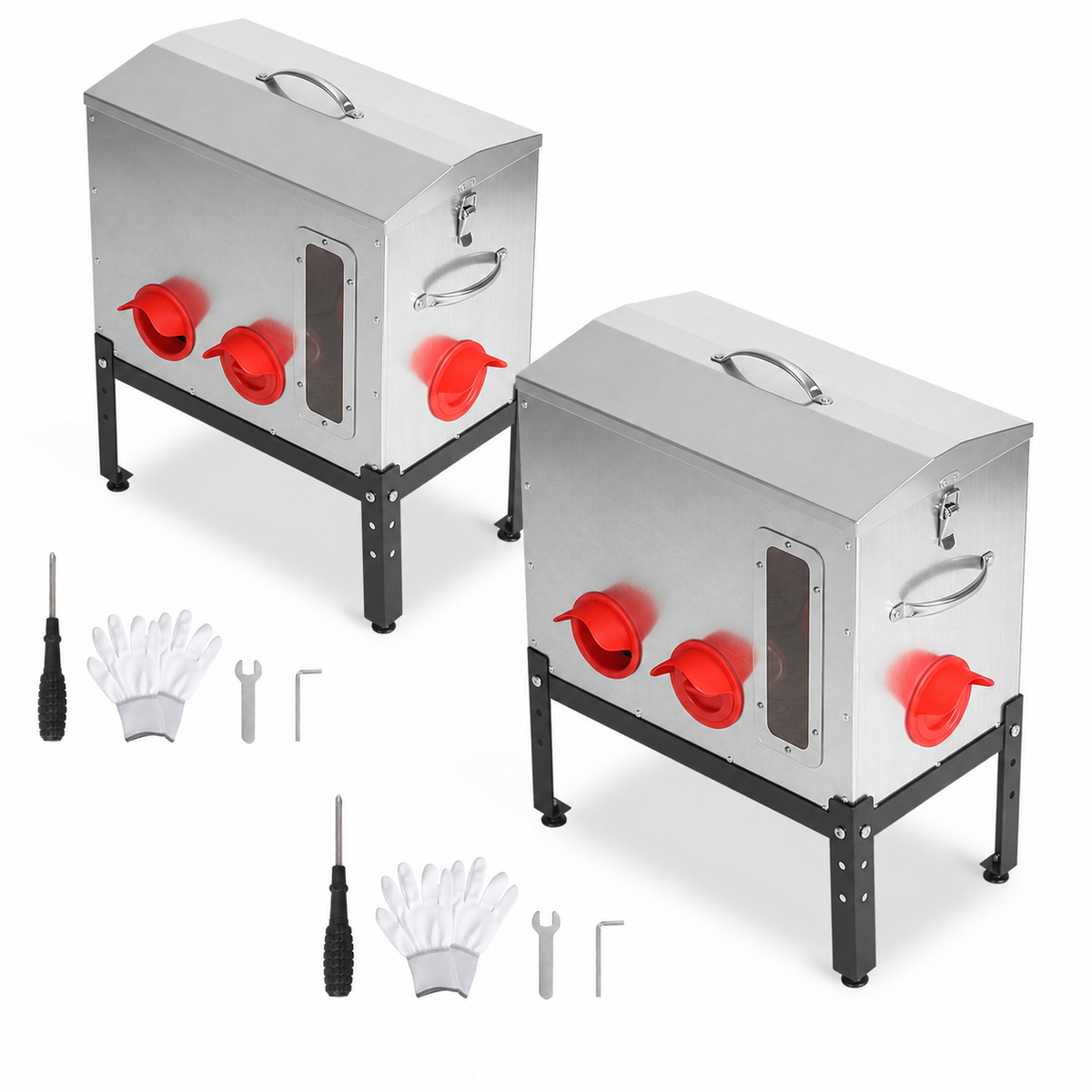 Automatischer Hühnerfutterautomat 22,6 kg mit 8 Futteröffnungen aus verzinktem Metall