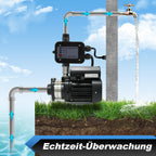 Pumpensteuerung, Druckschalter mit Kabel, 10 bar, mit Bar-Anzeige, der Druckschalter überwacht den Wasserdruck – automatisches Ein- und Ausschalten, Gartenhäuschen