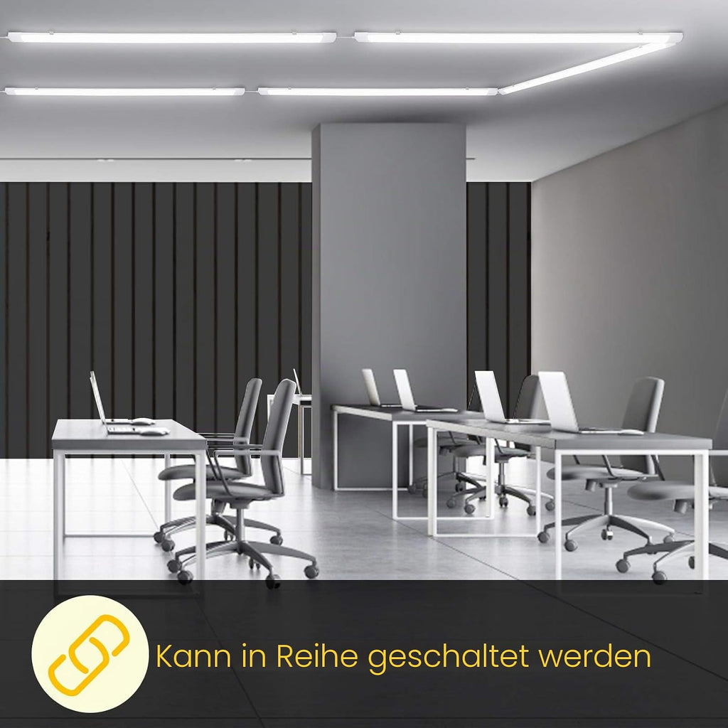 Feuchtigkeitsbeständige Leuchte, 18/36/48 W, 4000 K, neutralweißes Licht, wasserdichte LED-Badezimmerleuchte gemäß IP65-Standard, geeignet für feuchte Umgebungen wie Garagen, Werkstätten, Keller, Abstellräume und Büros [Energieeffizienzklasse F]