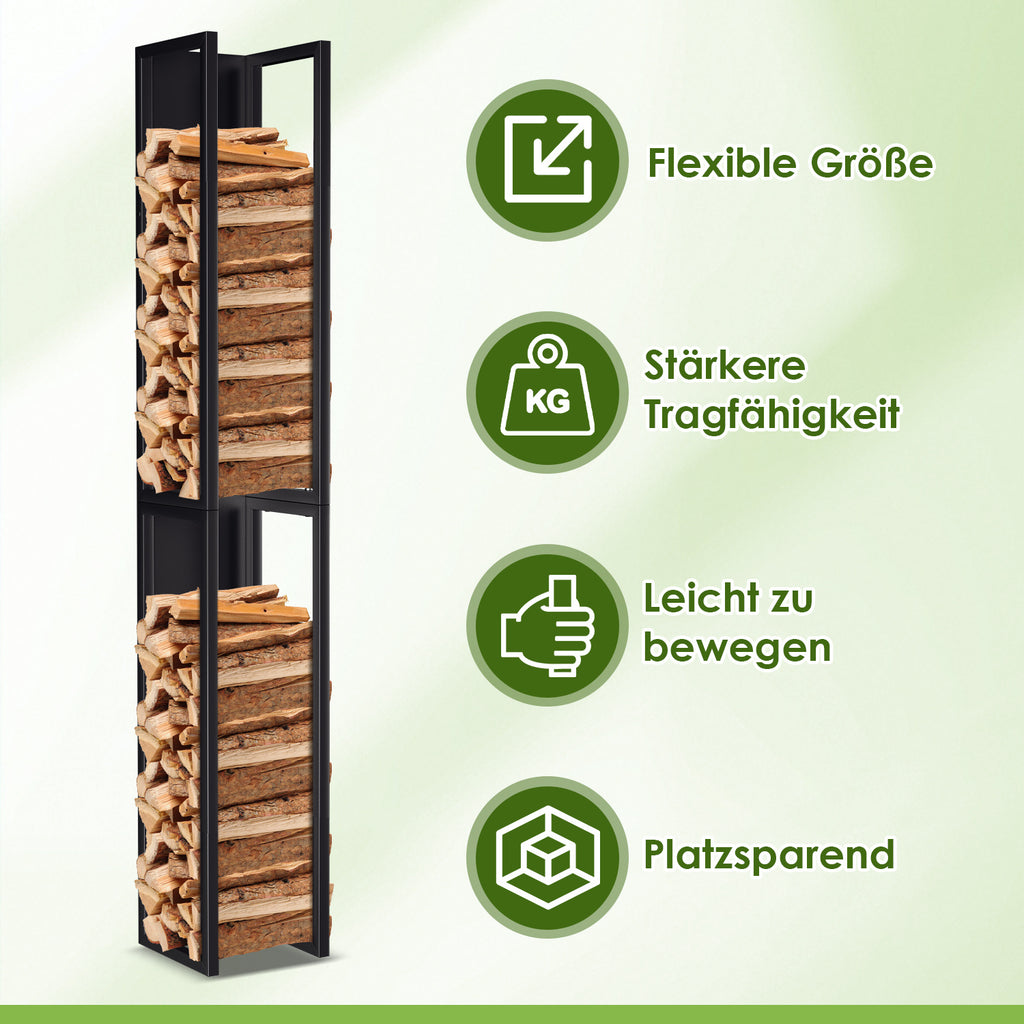 Kaminholzregal Holzregal Metall Feuerholzregal für Wohnzimmer Brennholzregal