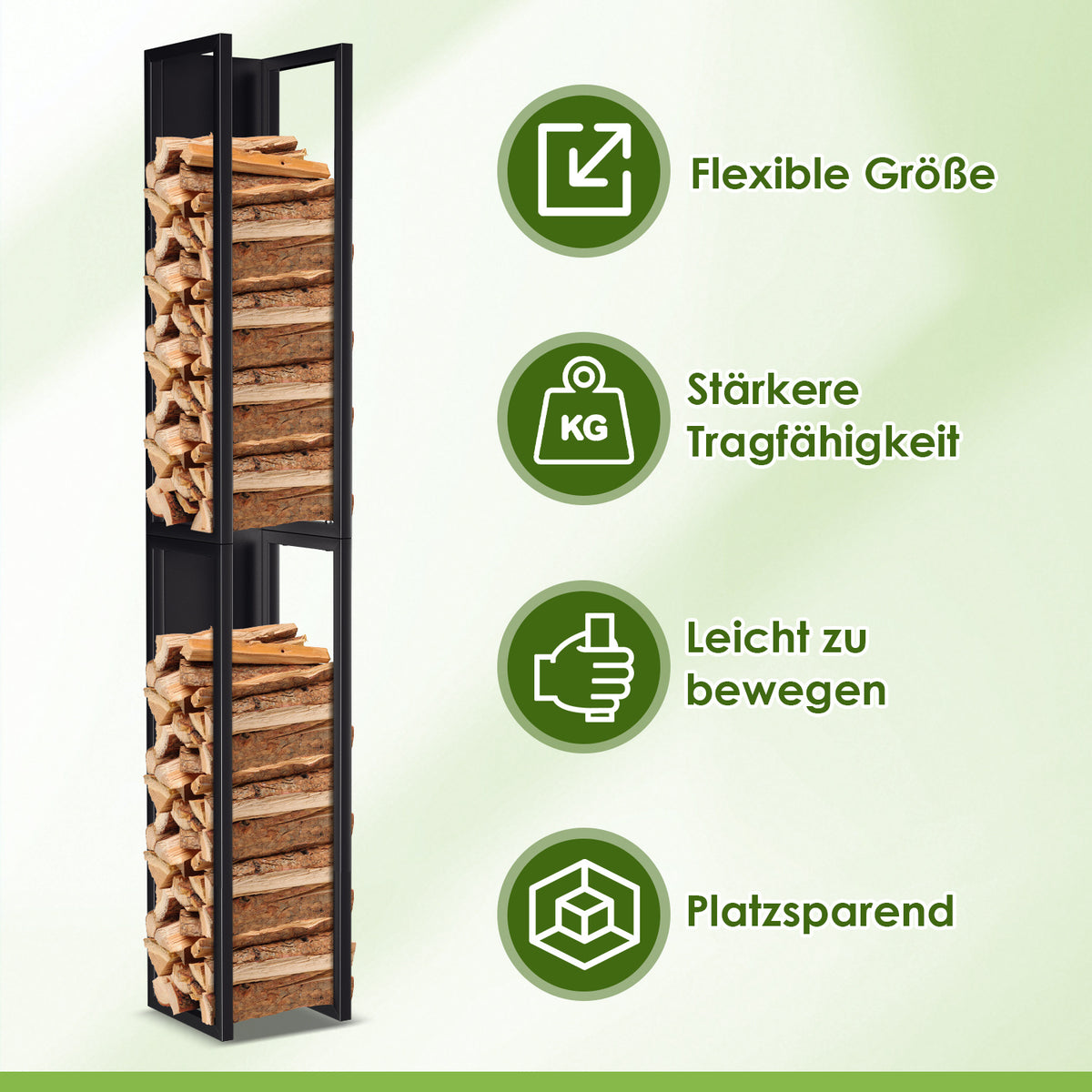 Kaminholzregal Holzregal Metall Feuerholzregal für Wohnzimmer Brennholzregal