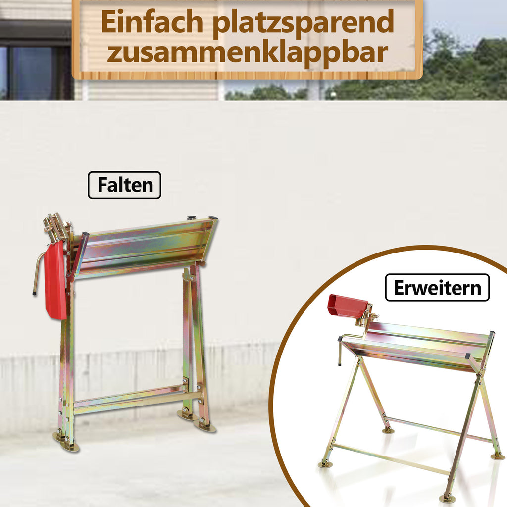 Verzinkter, klappbarer Holzsägeständer, geeignet zum Holzspalten und für Kettensägen, mit einer Tragkraft von bis zu 150 kg, goldfarben, 80 x 65 x 78 cm