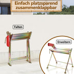 Verzinkter, klappbarer Holzsägeständer, geeignet zum Holzspalten und für Kettensägen, mit einer Tragkraft von bis zu 150 kg, goldfarben, 80 x 65 x 78 cm