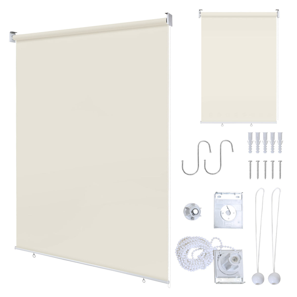 Vertikalmarkisen, Aussenrollos, Balkonrollos, Sichtschutz, Wind- und Regenschutz, Sonnenschutz, UV-Schutz; geeignet für Balkone, Terrassen und Gärten（副本）