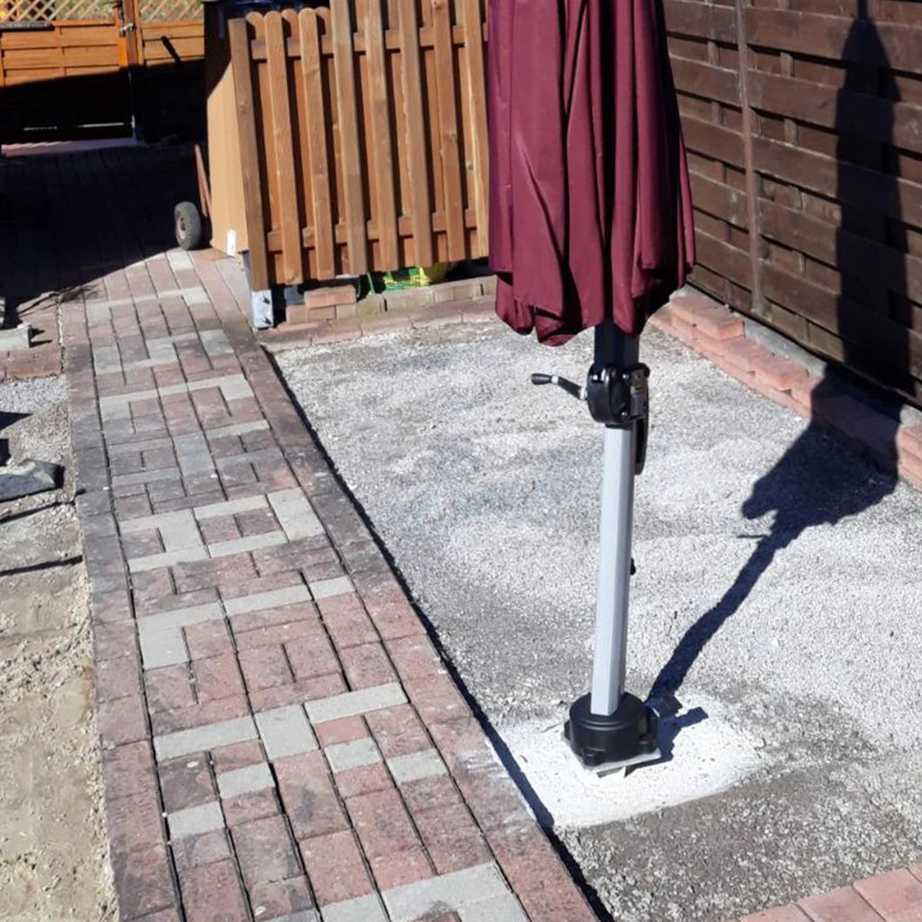 Sonnenschirmständer Bodenhülse Schirmständer Schirmfuß Bodenplatte Ständer Sonnenschirm-Bodenanker zum Einbetonieren – Robuster & sicherer Halt für große Ampelschirme