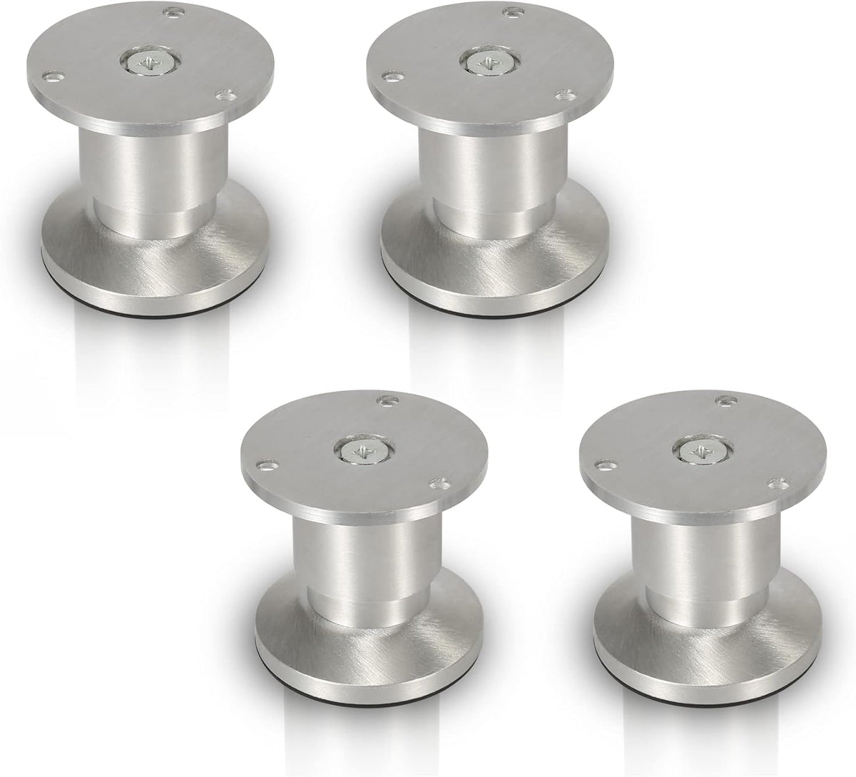 Alulegierung Möbelfüsse 4 Stück, belastbar bis 200-300kg,silbrig Aluminium-Möbelfüße, 6–20 cm, silberne Metalloptik, für Sofa, Schrank, Kommode und DIY.