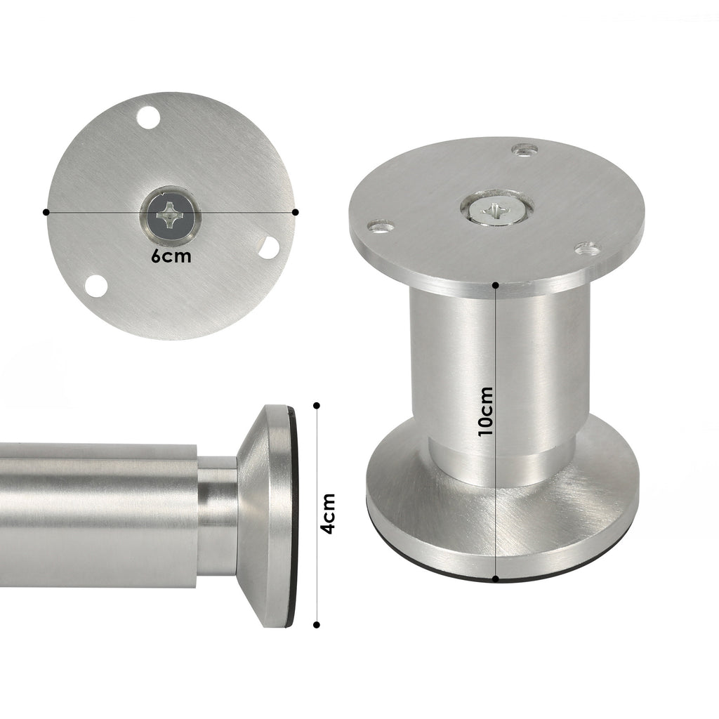 Alulegierung Möbelfüsse 4 Stück, belastbar bis 200-300kg,silbrig Aluminium-Möbelfüße, 6–20 cm, silberne Metalloptik, für Sofa, Schrank, Kommode und DIY.