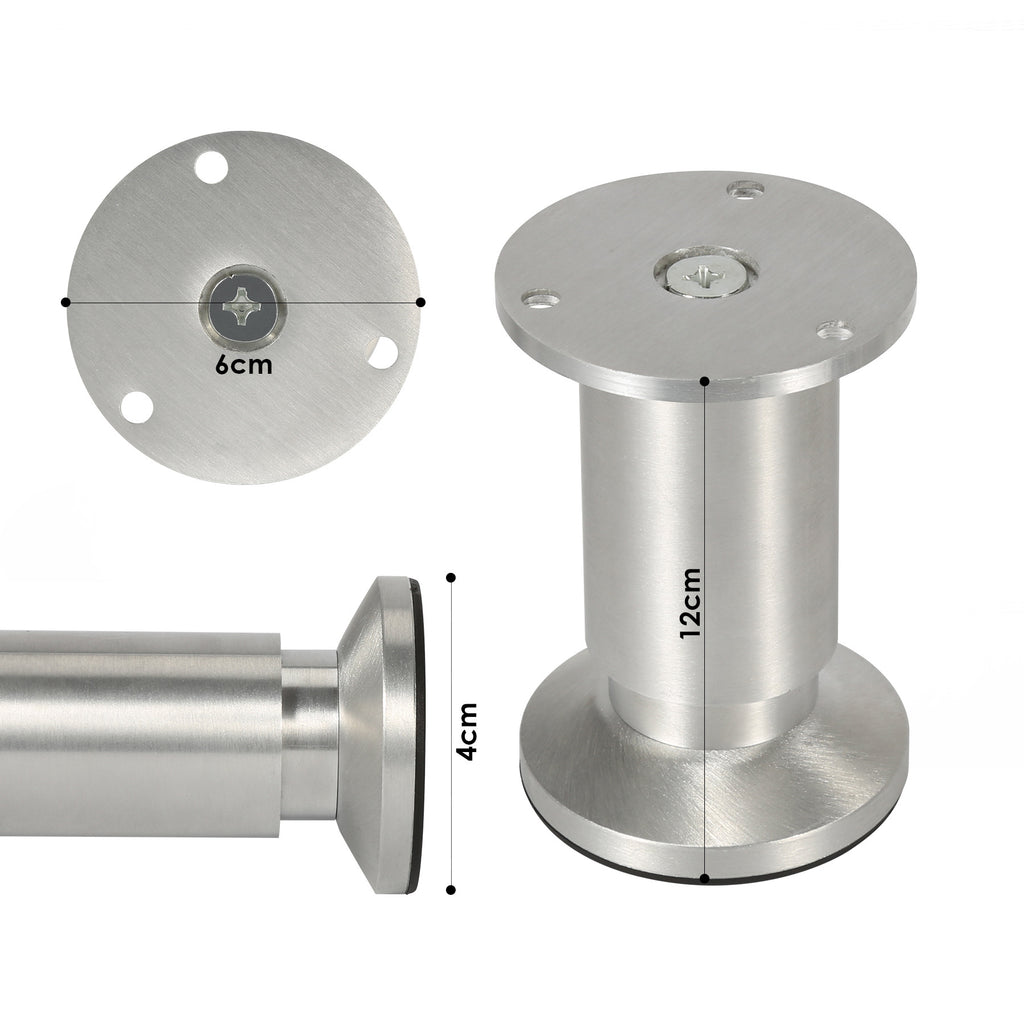Alulegierung Möbelfüsse 4 Stück, belastbar bis 200-300kg,silbrig Aluminium-Möbelfüße, 6–20 cm, silberne Metalloptik, für Sofa, Schrank, Kommode und DIY.