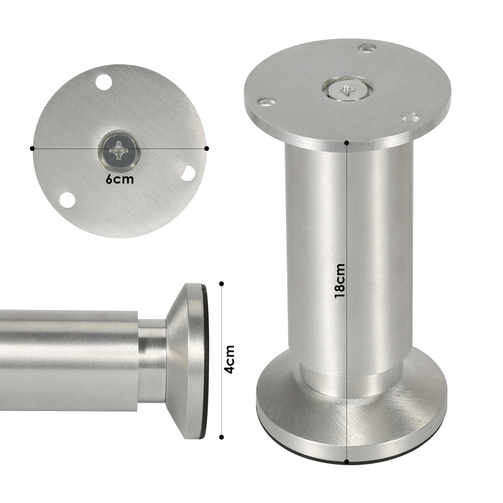 Alulegierung Möbelfüsse 4 Stück, belastbar bis 200-300kg,silbrig Aluminium-Möbelfüße, 6–20 cm, silberne Metalloptik, für Sofa, Schrank, Kommode und DIY.