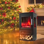 Elektrischer Kamin mit Heizfunktion, LED-Flammen, WLAN-Fernbedienung, Heizgebläse mit Timer, einstellbarem Thermostat, 900 W/1800 W